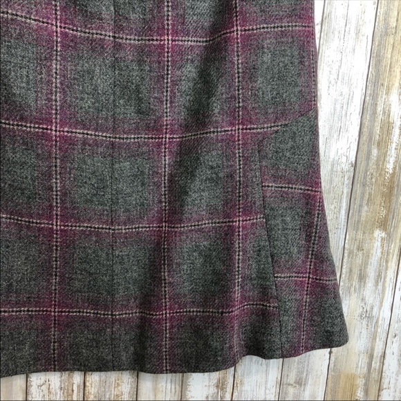 Talbots Skirt Gray Wool Blend Lined Size 8 - Picture 5 of 8